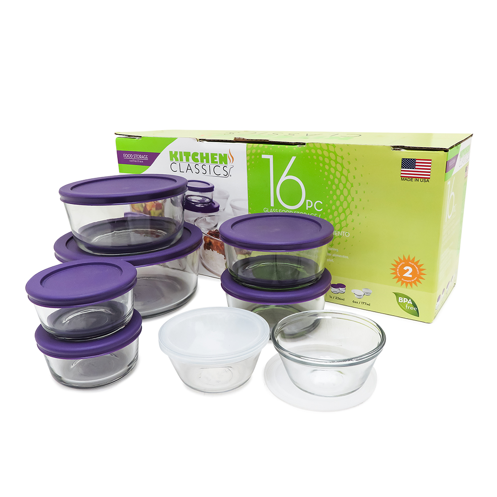 Kitchen Classics 6 Cup Glass Storage Container w/Cover