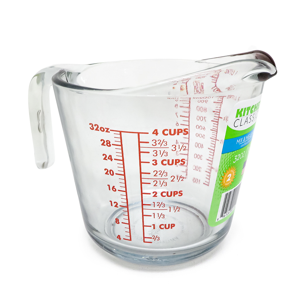 MEASURING CUP 32 OZ GLASS 1 LTR 4 CUPS